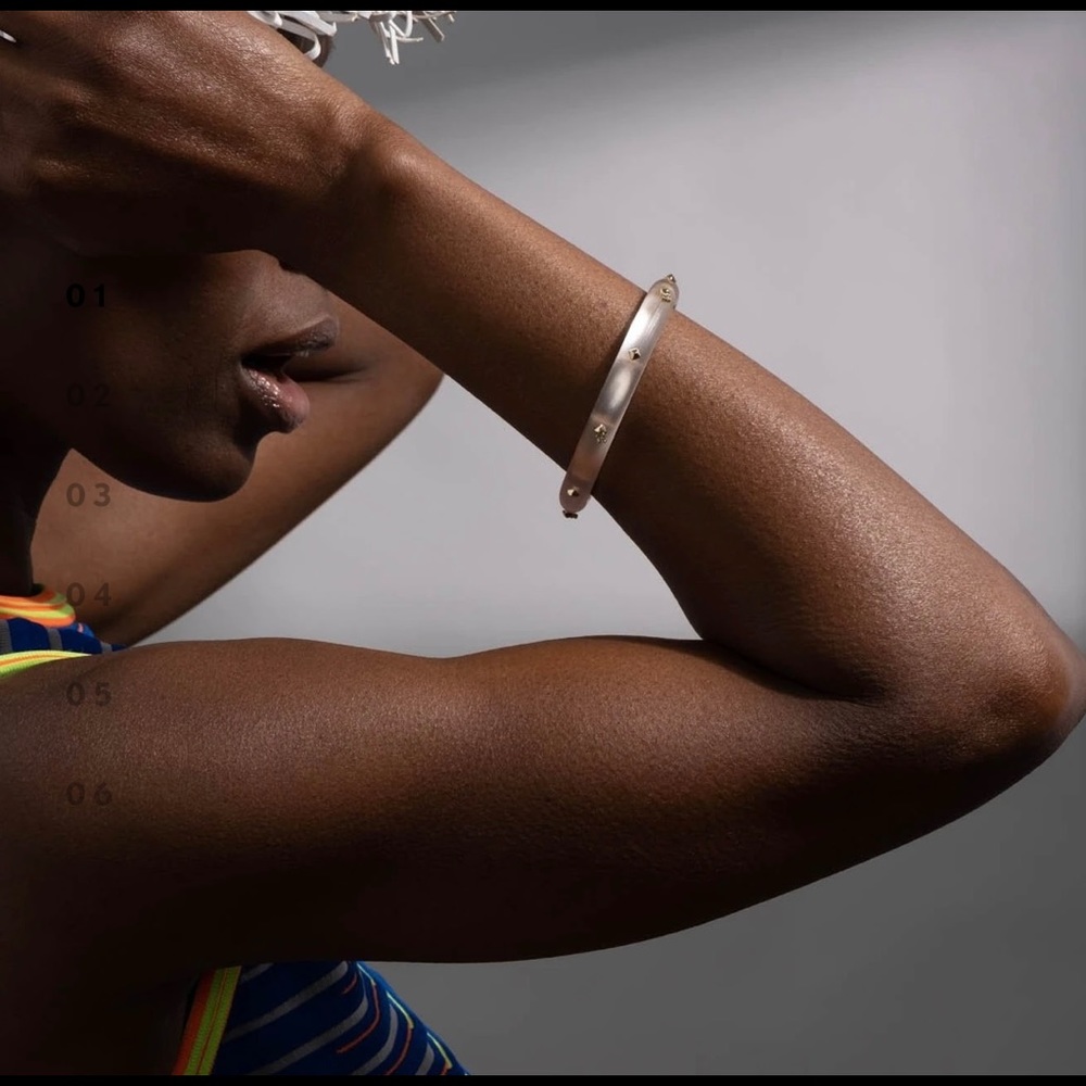 Alexis Bittar Studded Hinged Lucite Bracelet